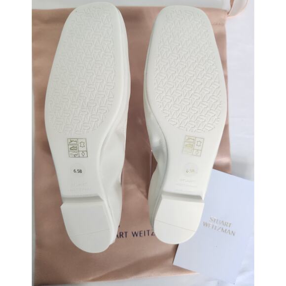 Stuart Weitzman Crystal Fleur women's ballet flats white size 6.5 NIB - Picture 7 of 9